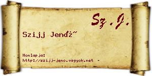 Szijj Jenő névjegykártya