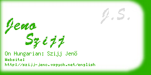jeno szijj business card